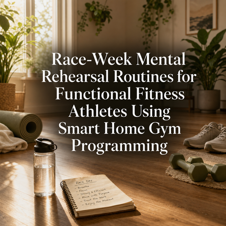 Athlete preparing mentally for race week with a connected home gym routine