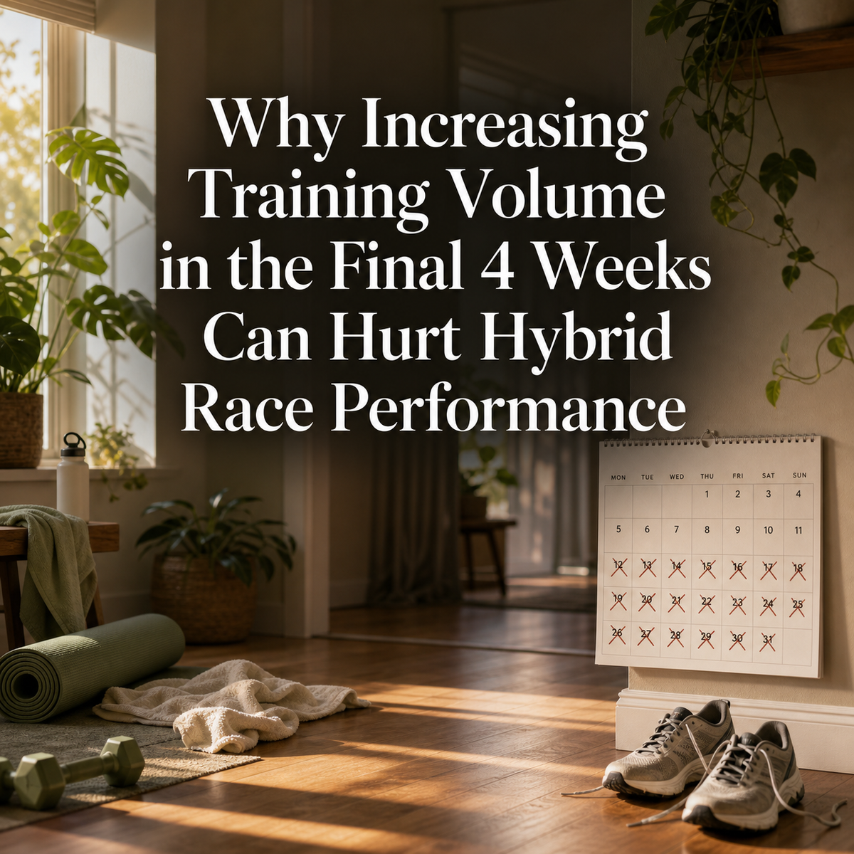Athlete tapering training load in the final weeks before a hybrid race