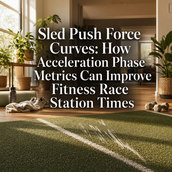 Sled push acceleration phase force curve concept for fitness race station training