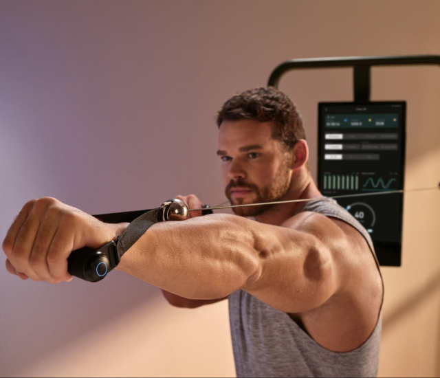 Man using cable machine