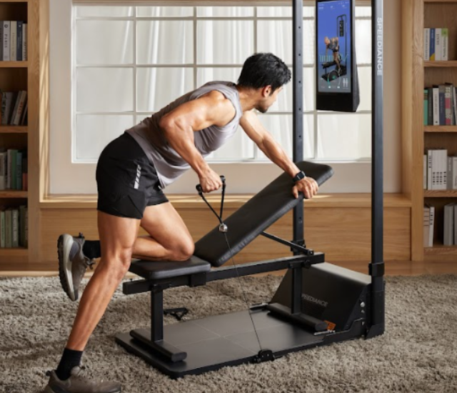 A man exercises using the Speediance Gym Monster 2