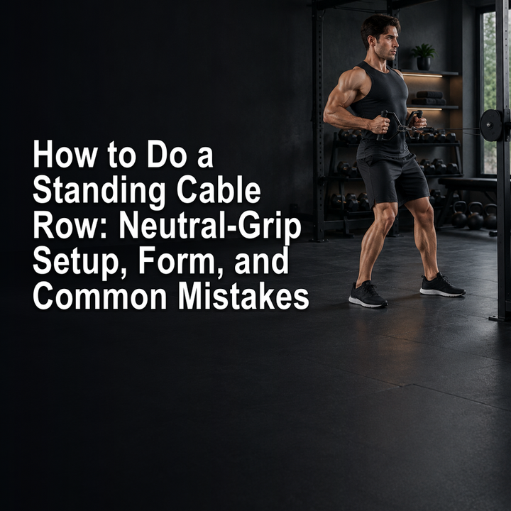 Standing cable row neutral-grip setup and form