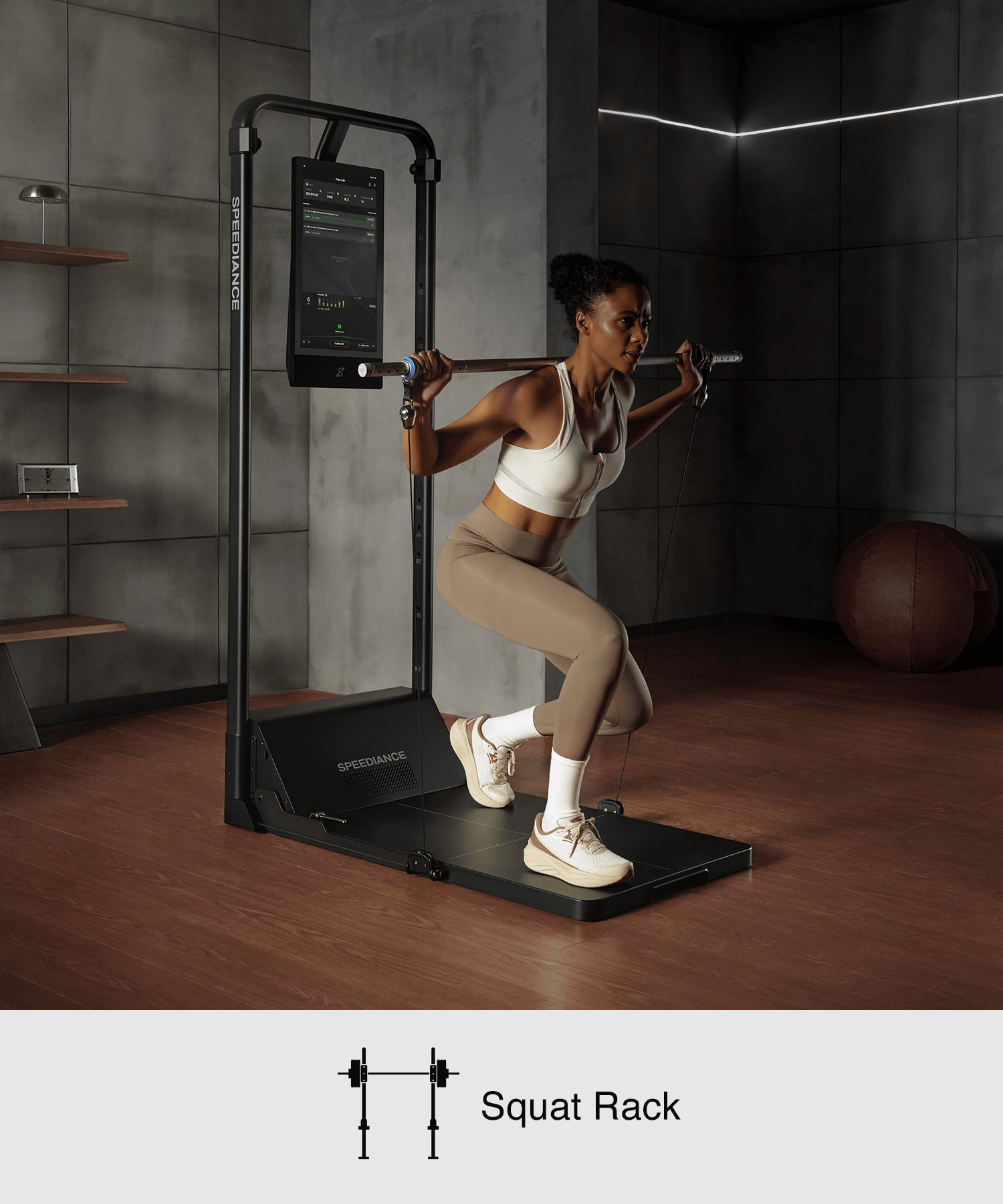 Gym Monster 2 usado como rack de sentadillas