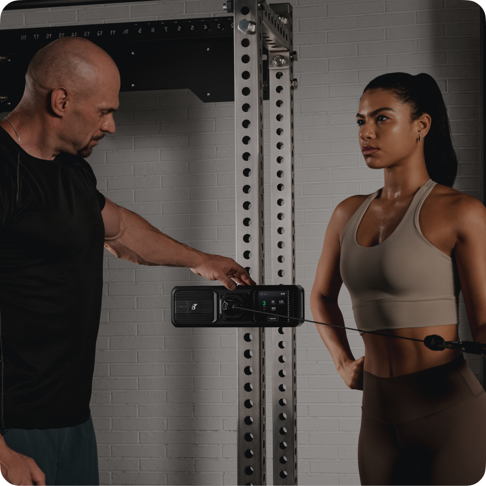 Athlete setting up Gym Nano for performance training
