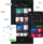 Fitness app interface with workout plans and body stats on a black background
