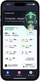 Phone screen displaying a fitness app with progress and achievements.