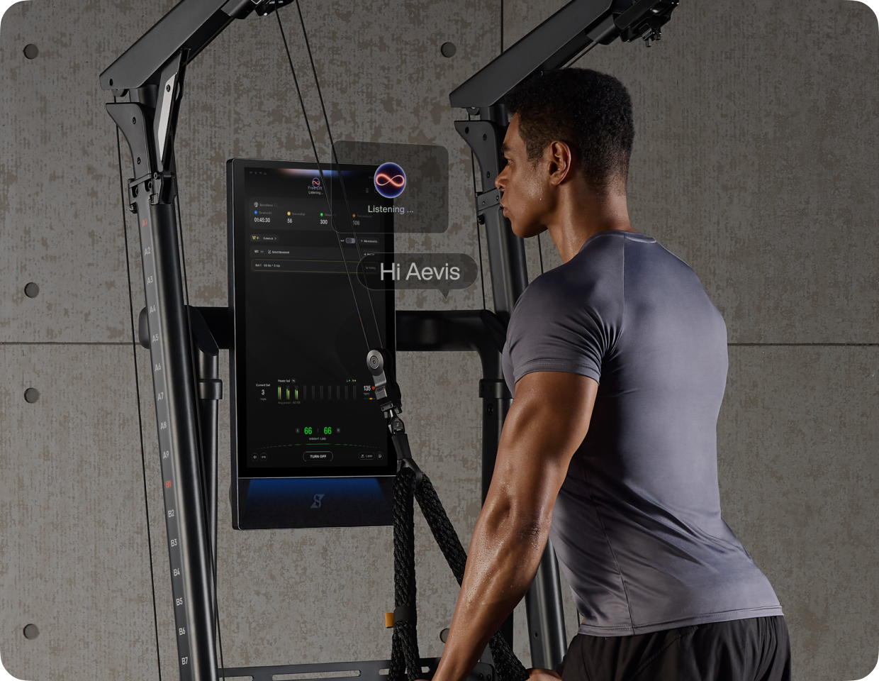 Athlete training with Gym Nano smart resistance